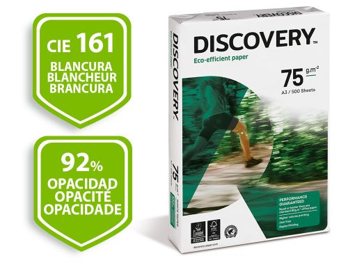 Papel fotocopia discovery din a3 75 gr embalagem de 500 folhas , Discovery , 28241 , 5602024083301